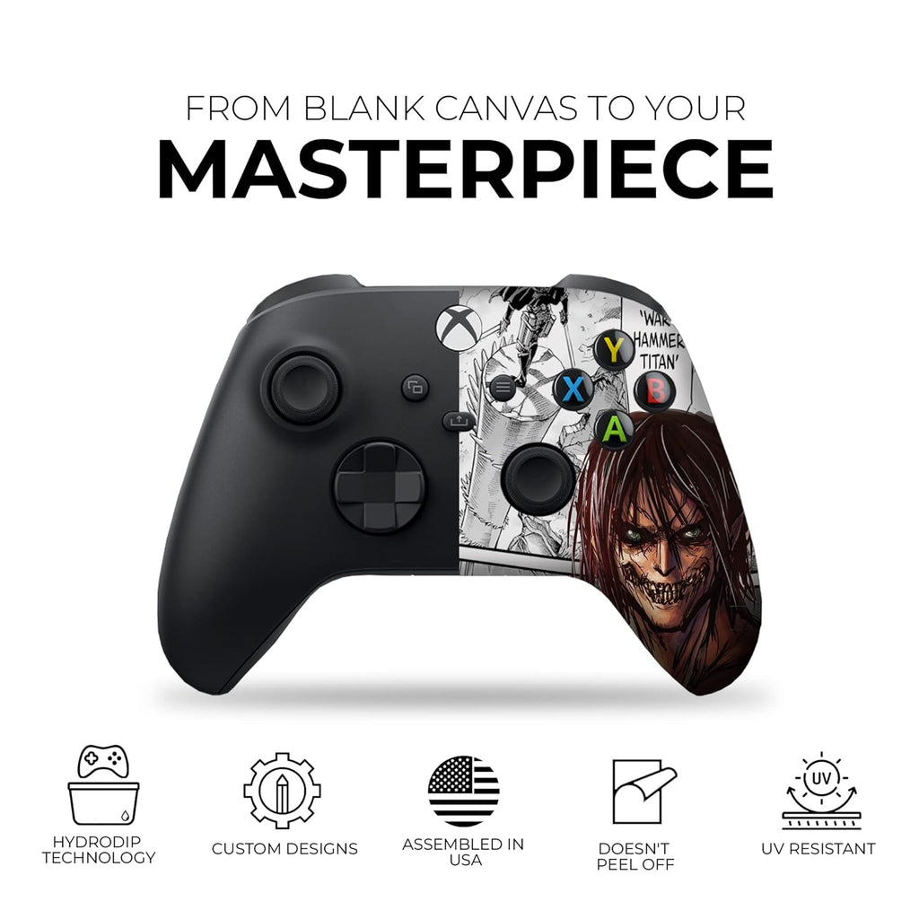 Attackk On Titan Custom X-box Controller Wireless compatible with X-box One/X-box Series X/S by DreamController | Proudly Customized in USA with Permanent HYDRO-DIP Printing(NOT JUST A SKIN) (MODDED)