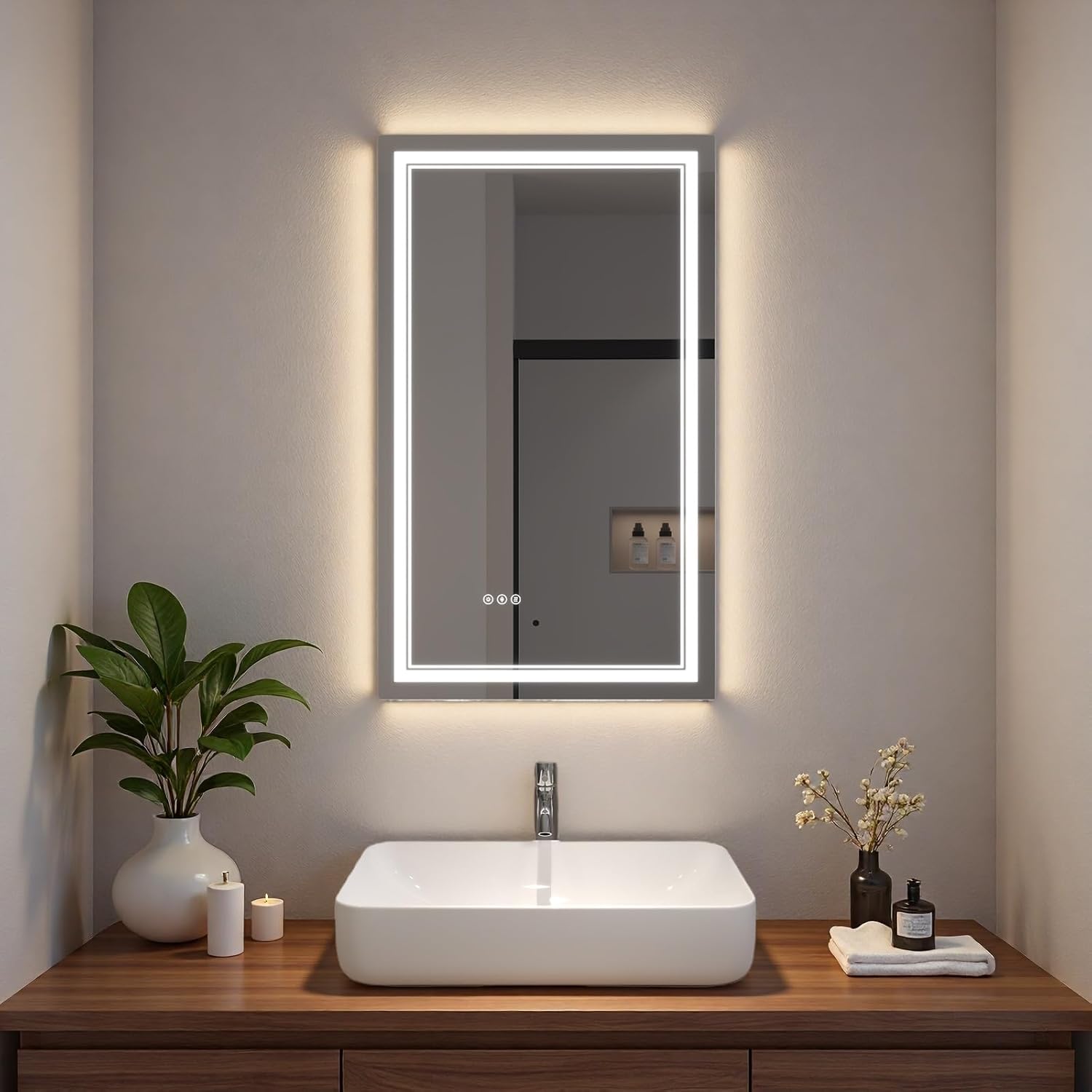 LED Bathroom Mirror with Lights, Wall Mirrors
