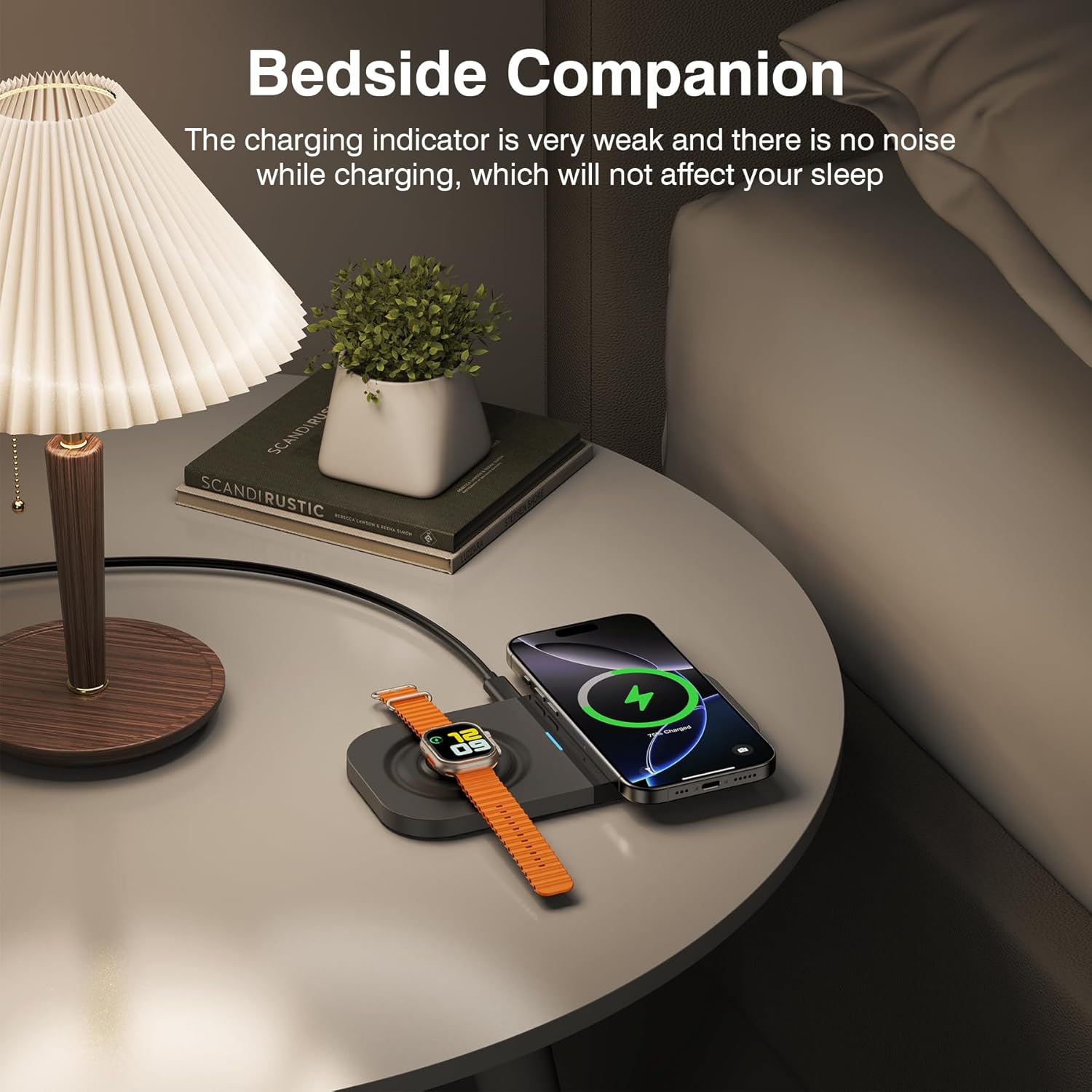Magnetic Wireless Charging Station,2 in 1 Travel Fast Wireless Charger for iPhone 17/16/15/14/13/12 Series, Magnetic Qi Certified Charger Dock Stand for AirPods & Apple Watch Series