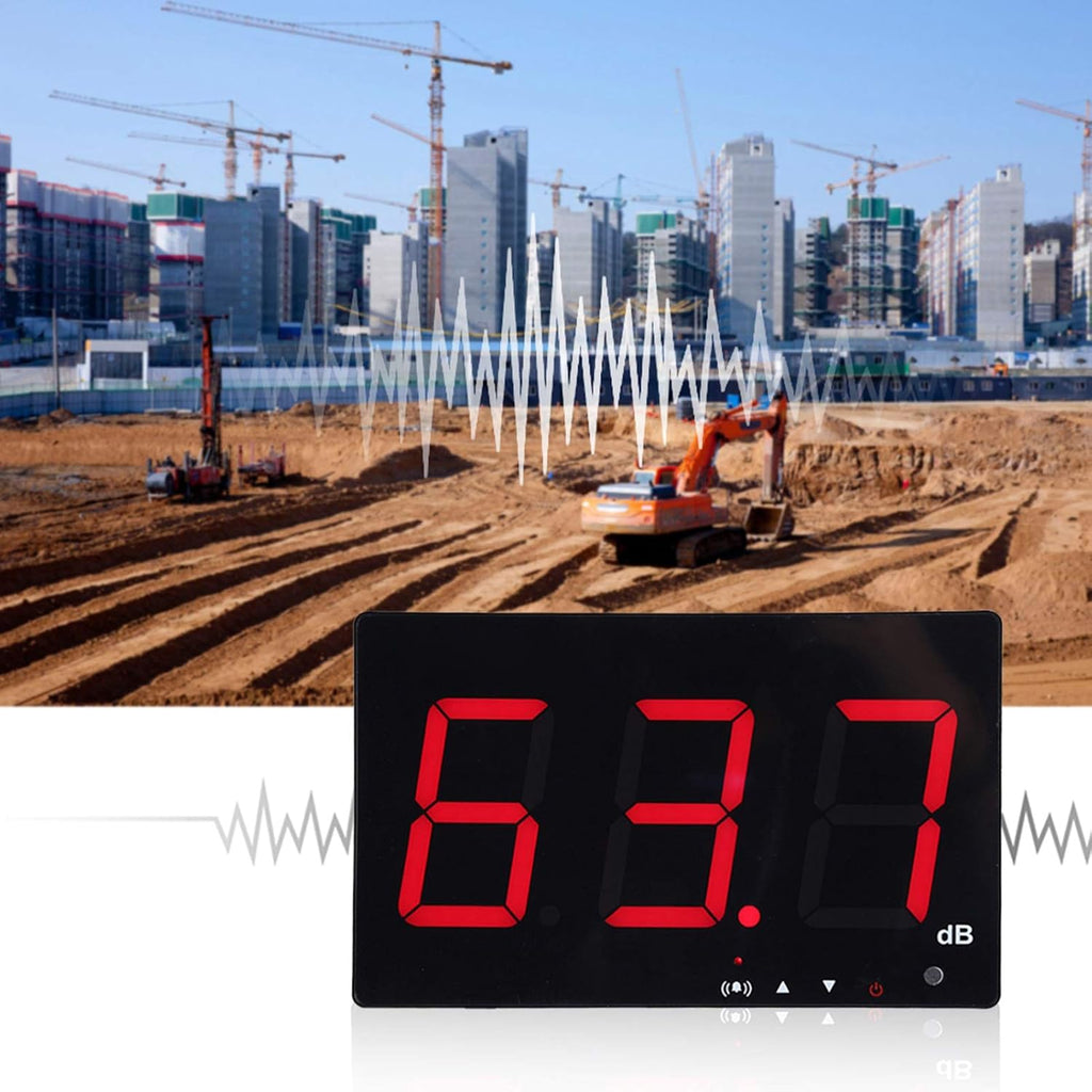SW-525B Digital Sound Meter Noise Decibel Tester with 9.6 LCD Display Alarm Function Data Storage USB for Factories Offices Theaters