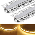 6 Pack Led Diffuser Channel with Milky White Silicone Cover 6.6FT/2M Plaster-in Aluminum Drywall U Shaped Trimless Recessed Track for Strip Light, Flexible Led Profile 45 Degree Bendable