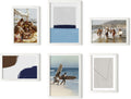 HAUS AND HUES White Oak Wood Gallery Wall Tabletop Frames Made with Real American Oak and Shatter-free Plexiglass - Set of 6 (Four 4x6, Two 5x7, Framed White)
