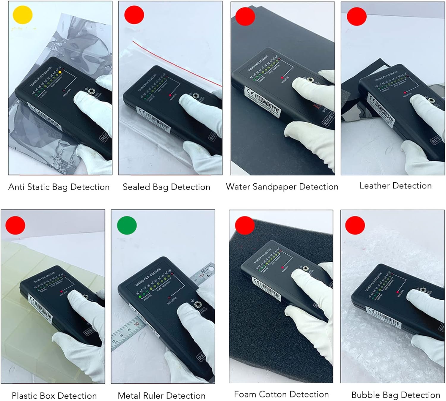 Digital Static Electricity Tester - Precise Measuring Instrument Electrostatic Analyzer Self Calibration Resistivity Tester