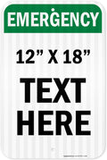 Custom Emergency Sign, OSHA Sign, 12x18 Inches, 3M EGP Reflective, Rust Free .063 Aluminum, Fade Resistant, Made in USA by My Sign Center