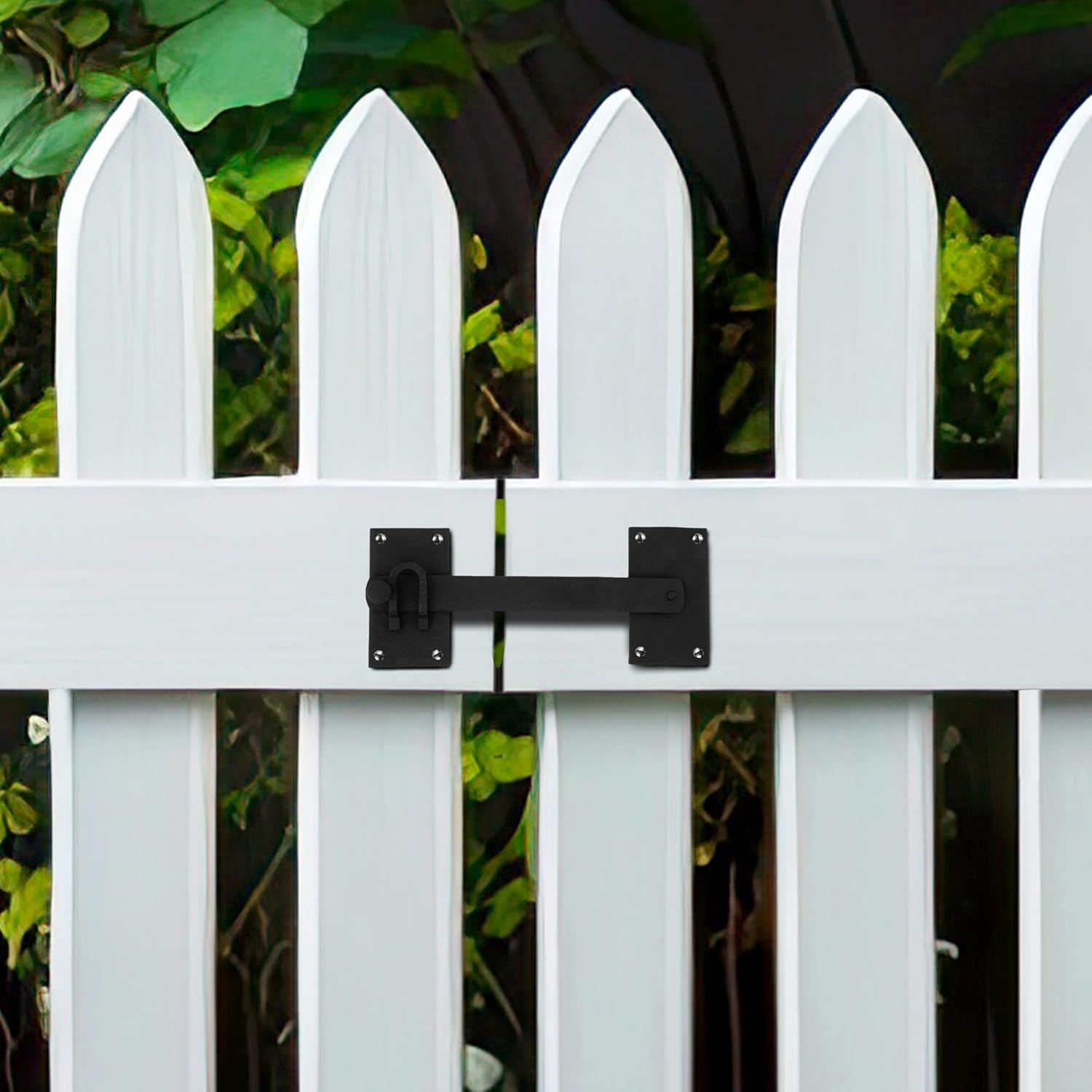 Renovators Supply Manufacturing Black Iron Gate Flip Latch 12" Large Antique Two Sided Flip Locks Rust Resistant Powder Coated Barn Door and Fence Gate Latches with Hardware Pack of 10