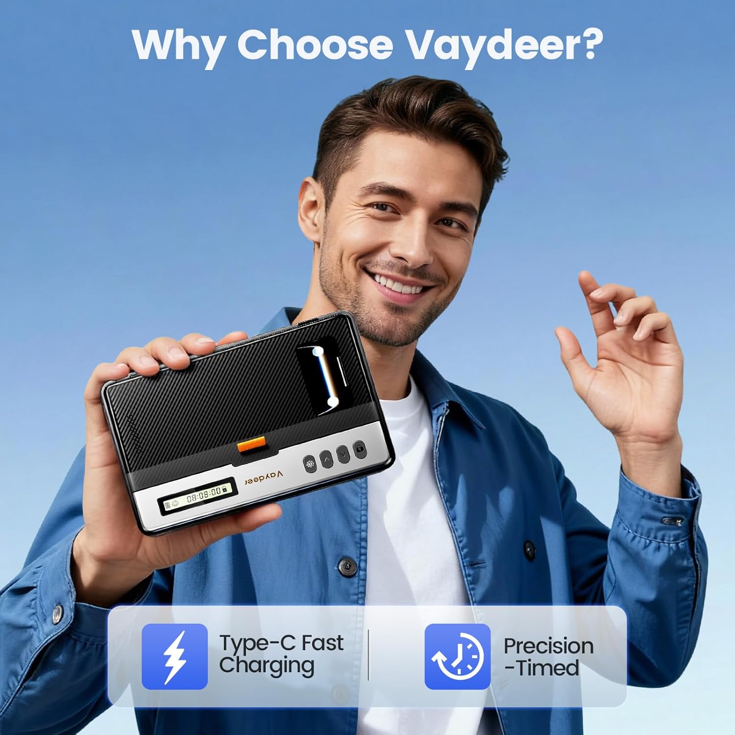 Vaydeer Timed Phone Lock Box, Rechargeable Lock Box with Timer, Locking Safe Storage for Phone, Easy to Use, Stay Focused, Build Better Habits, Live Balanced