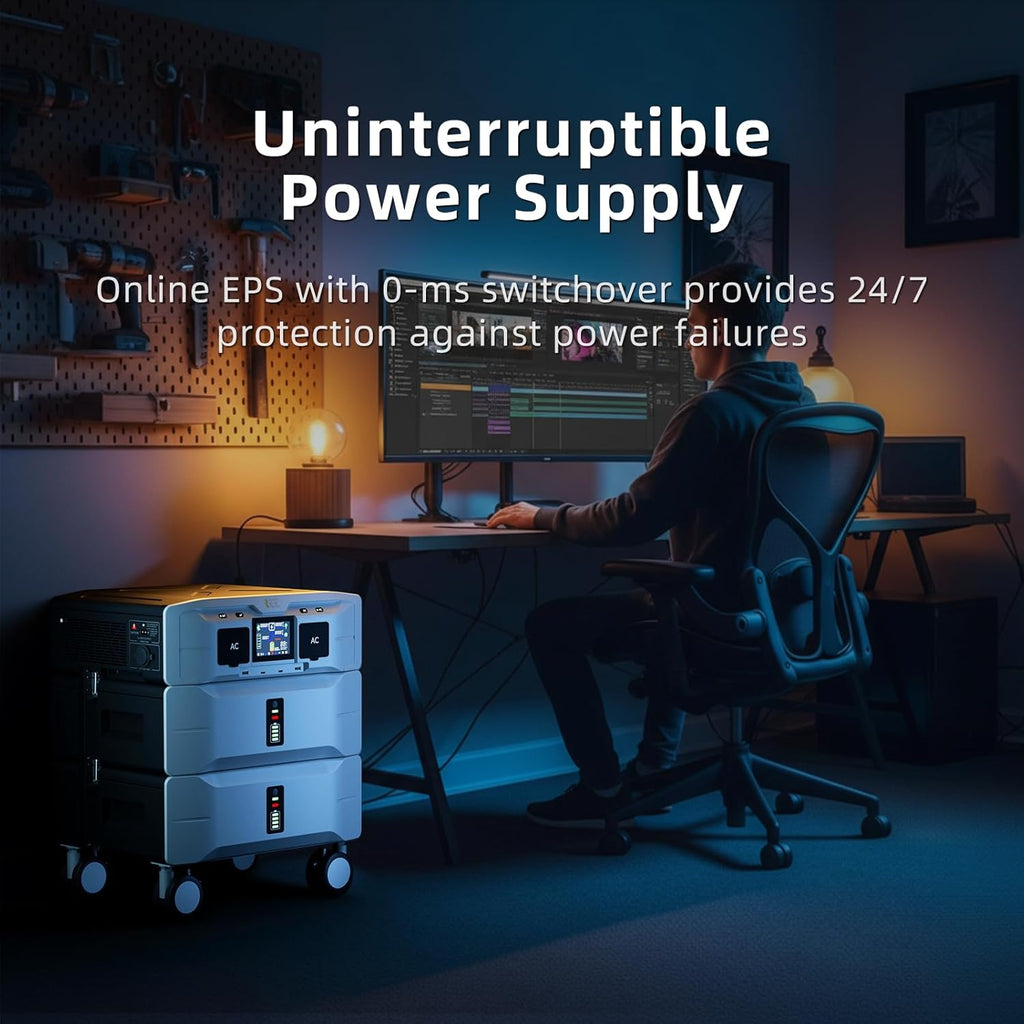 IEE 5120Wh Portable Power Station SP5000, 120/240V, 5000W(Peak 9000W) AC Output Solar Generator, Expandable Capacity, LFP Battery Generator for Home Use, Camping, Emergencies, Power Outages, RVs