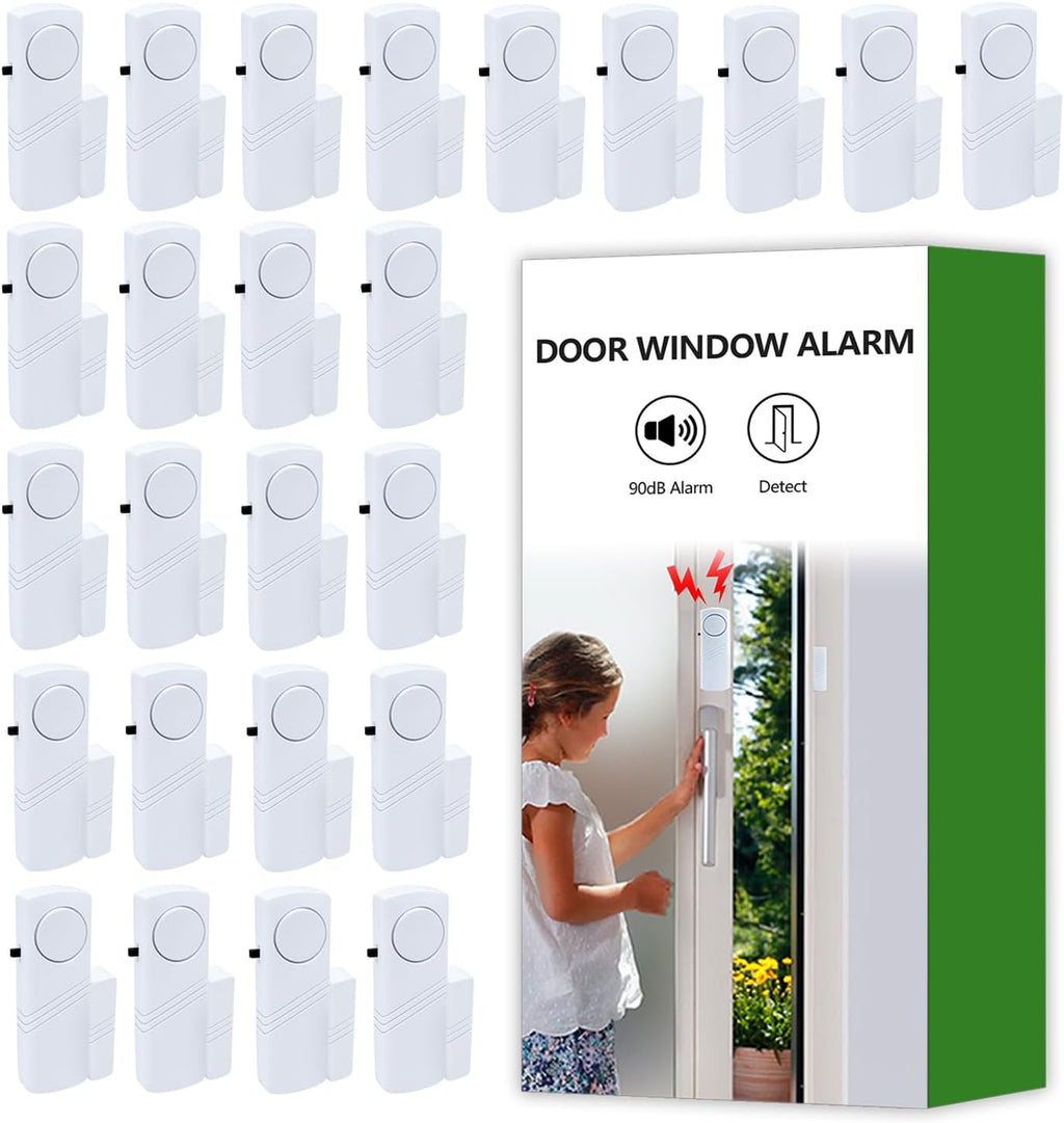 Door Window Alarm, 90dB Door Alarms Sensor for Kids Safety, Home Security, Door Window Burglar Alarm, Window Pool Alarms for Home, Apartments, Offices, Hotel Rooms (25pack)