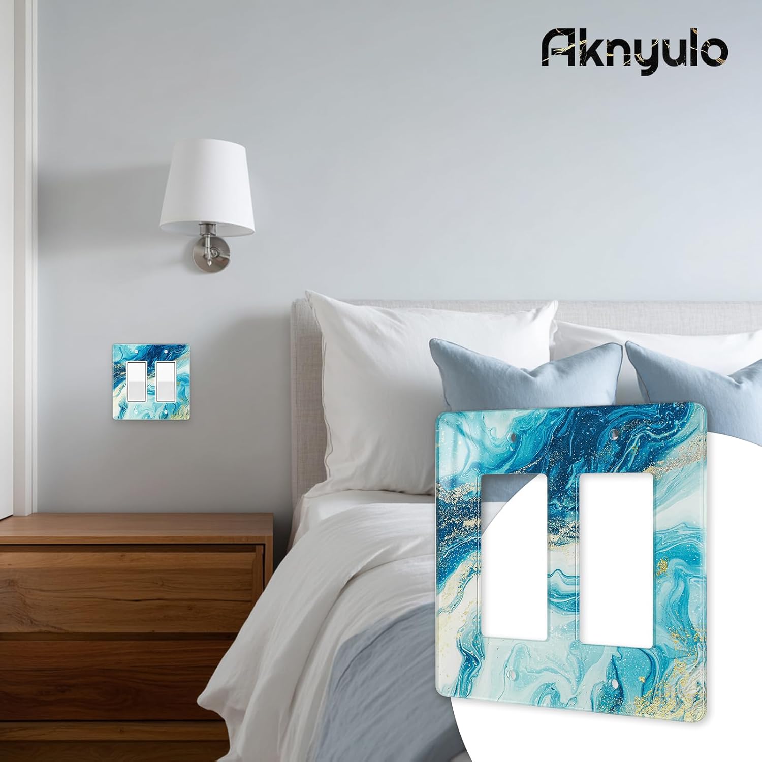Elegant Marble Acrylic Light Switch Cover Decorative Wall Plate Light Switch Plate Cover Duplex Outlet Plate Wall Plate Cover