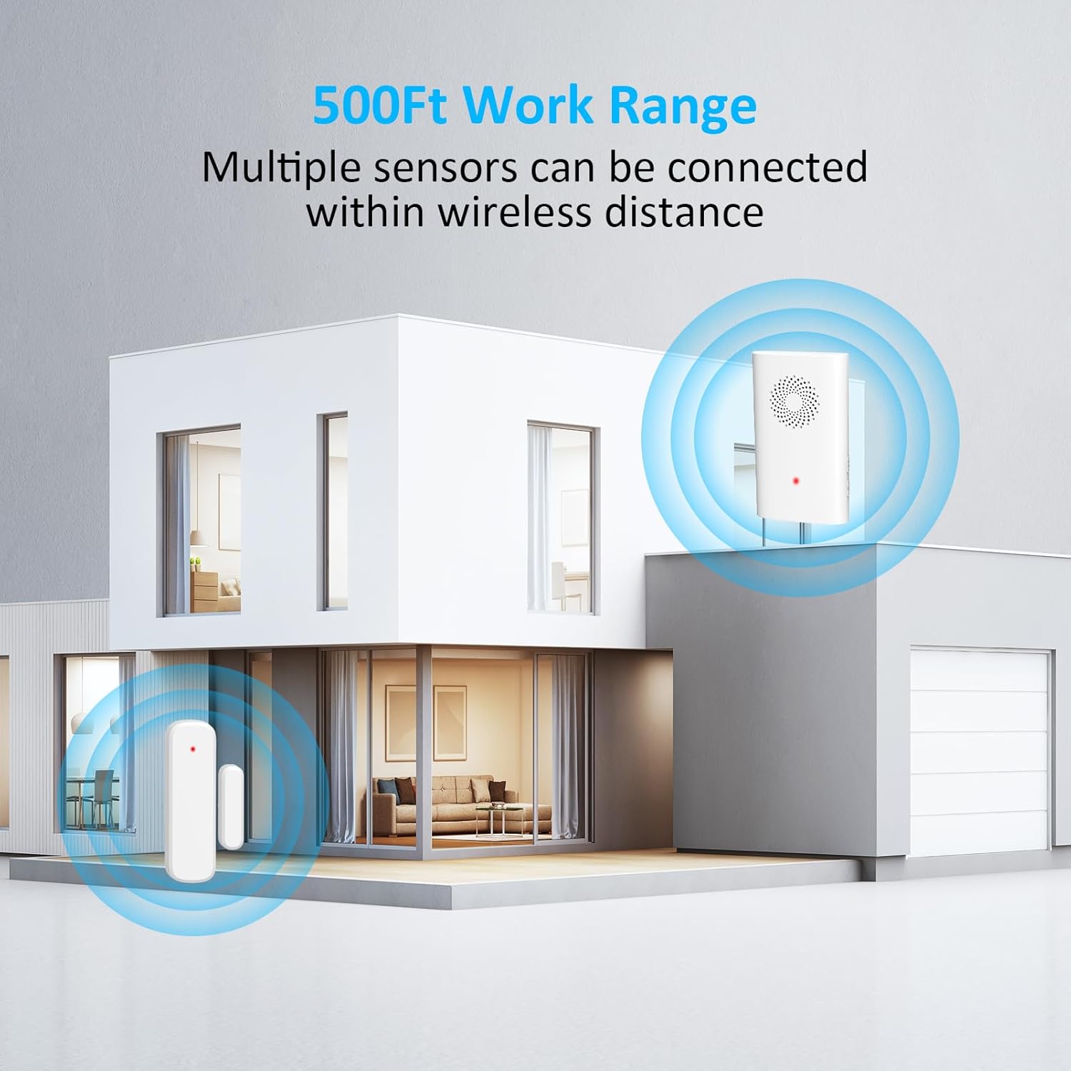 Wireless Door Sensor Chime, Door Open Alarm When Entry Business/Office/Store (500ft Range 51 Ringer Adjustable Volume) Home Alert Bell for Kid/Toddler Safety,2 Receivers +3 Sensors