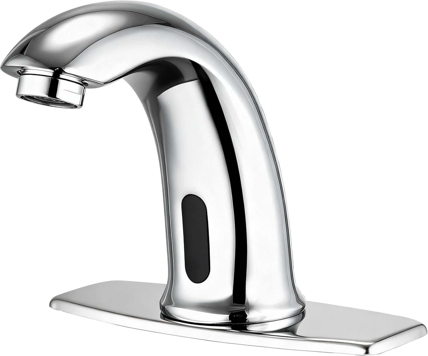 Touchless Bathroom Sink Faucet Automatic Motion Sensor Hands Free Faucet with Hole Cover Plate and Temperature Mixer,Commercial Solid Brass Faucet,AC/DC Powered,1 Hole or 3 Hole (Chrome)