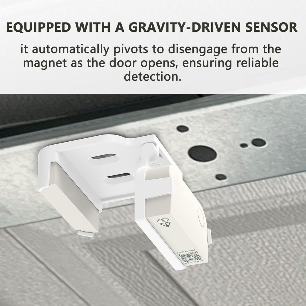 Garage Door Bracket for Ring Alarm Contact Sensor 2nd Gen – White Mount with Snap Clip & Screws – Secure Fit, Easy Install, Ring Compatible Accessory (1-Pack, Sensor Not Included)