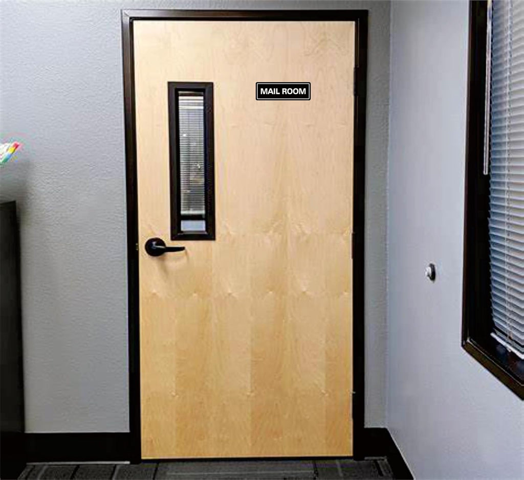 Mail Room Sign – Premium Frosted Acrylic Material, Strong Self-Adhesive, Quick Installation, Suitable For Your Office, Hotel, Bar, Restaurant And Home(9 × 3 Inches, Black)