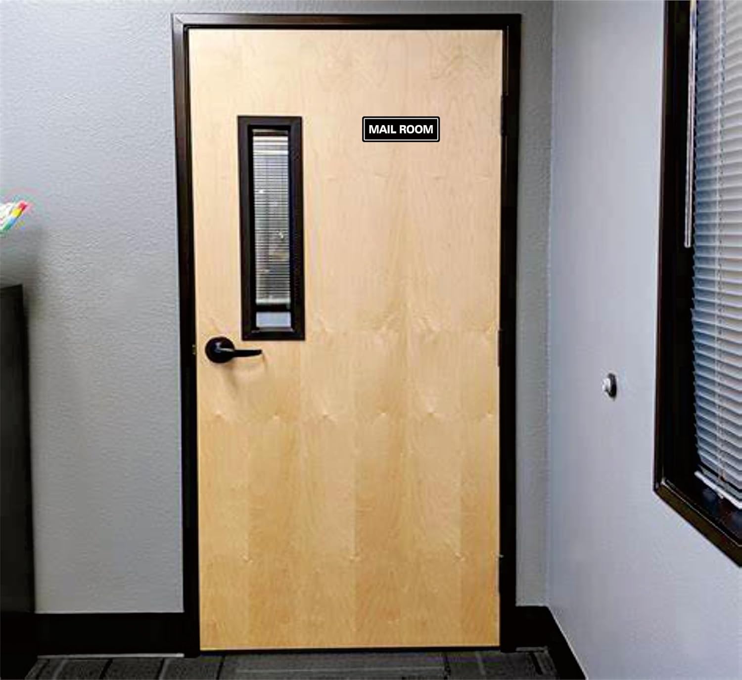 Mail Room Sign – Premium Frosted Acrylic Material, Strong Self-Adhesive, Quick Installation, Suitable For Your Office, Hotel, Bar, Restaurant And Home(9 × 3 Inches, Black)