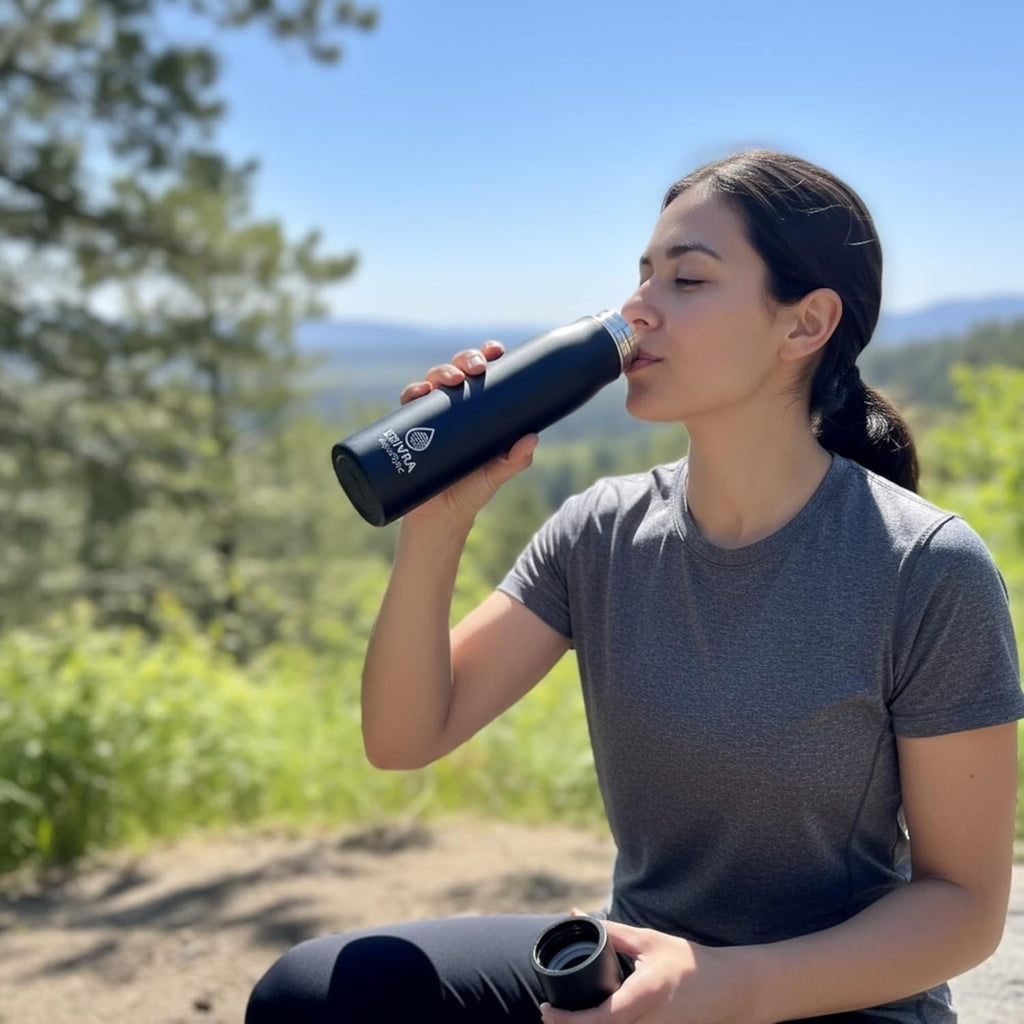 AquaSync Smart Self-Cleaning Water Bottle 17oz Stainless Steel with UV-C Light and Temperature Display