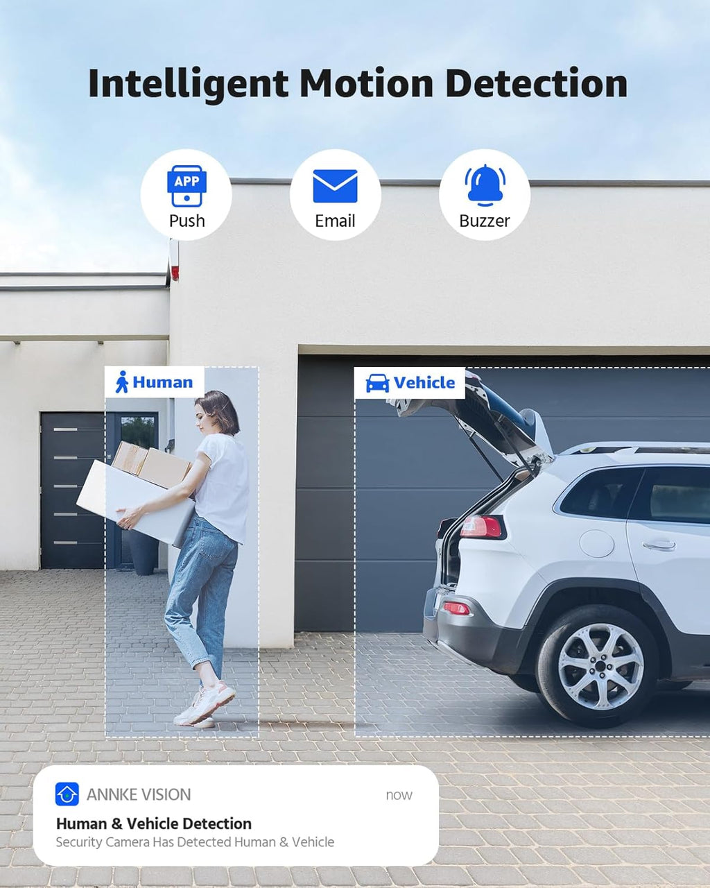 ANNKE 12MP Security Camera System, 16CH NVR Recorder with AI Motion Detection, 8pcs IP PoE Cams with Color Night Vision, Built-in Mic, Compatible with Alexa for Home Business Surveillance, 4TB HDD