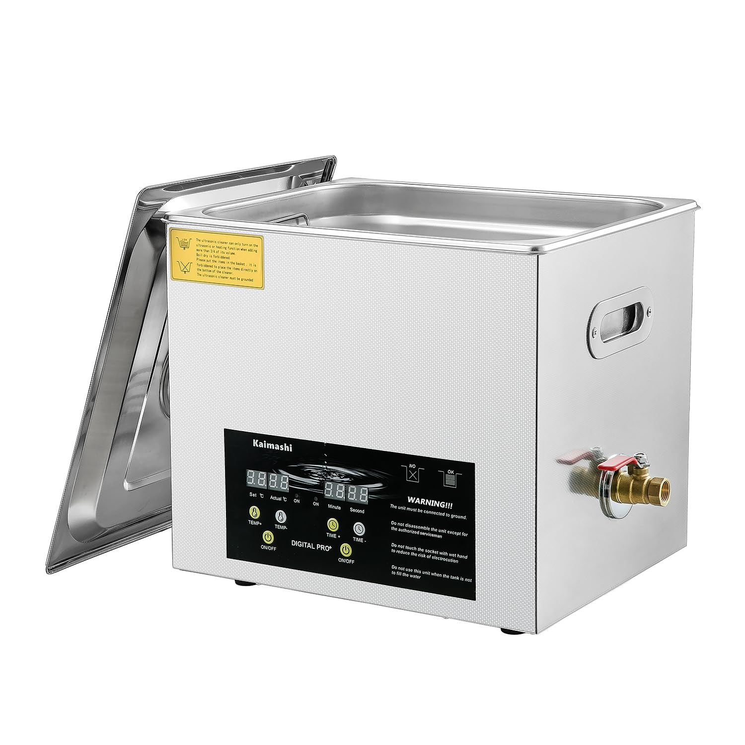 Professional Ultrasonic Cleaning Machine 10L with Digital Timer and Heater, Stainless Steel Ultrasound Cleaner for Cleaning Circuit Board Parts Dental Instruments