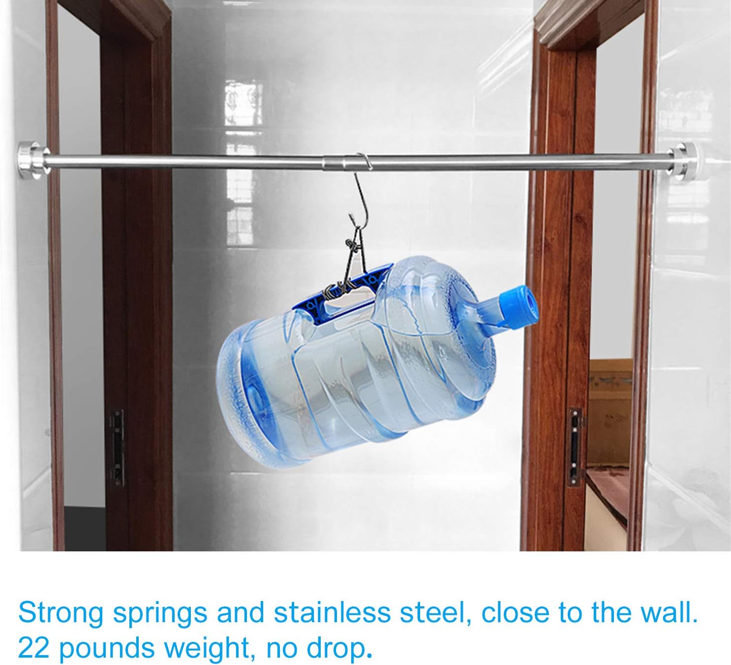 TEECK Shower Curtain Rod, 40-73 inch Adjustable Tension Spring, Premium Stainless Steel, Anti-Slip, No Drilling, No Rust, Never Collapse, for Bathroom, Easy to use