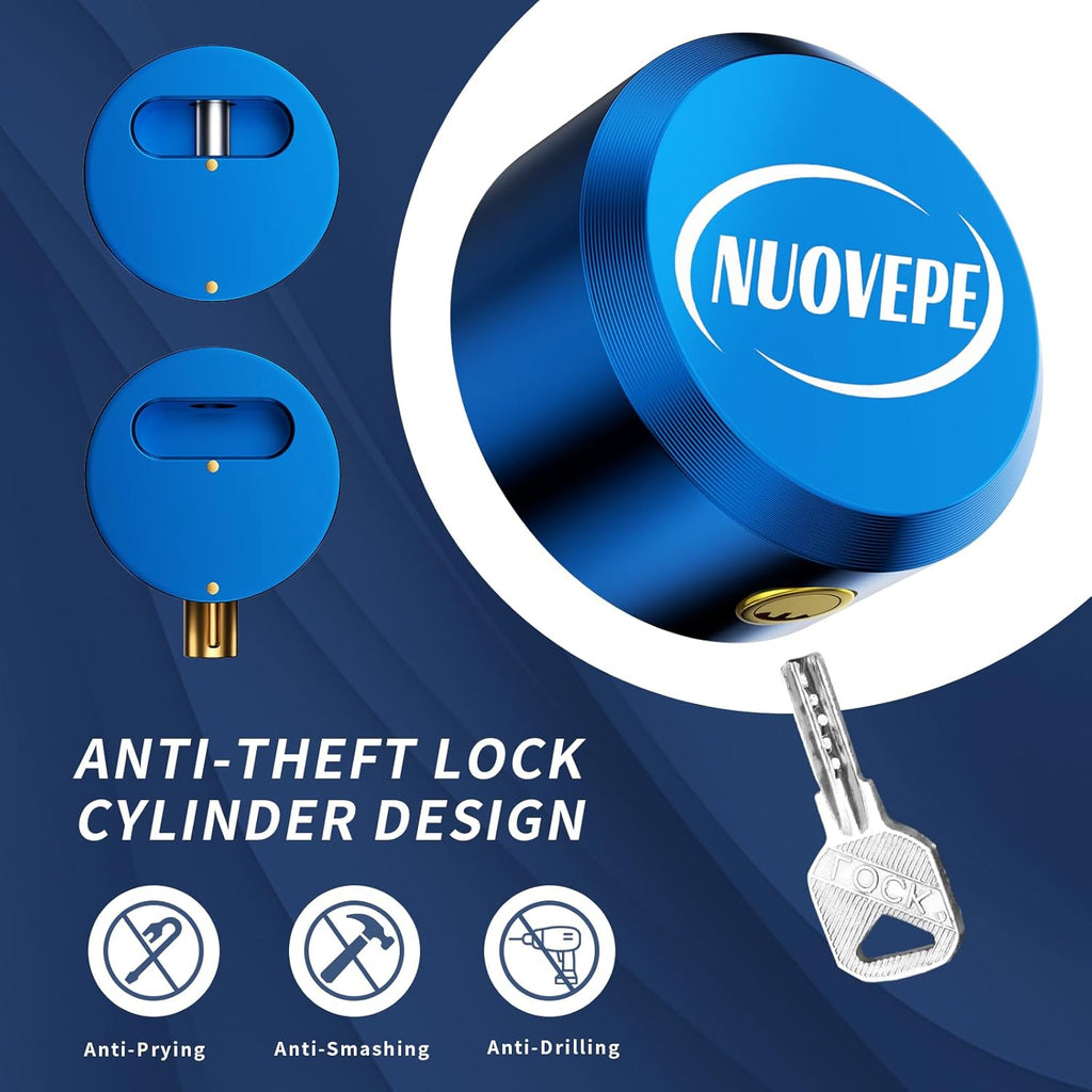 Trailer Lock Fits 2 Inch Couplers, Secures Safety Chains Anti-Theft Ball Hitch Lock, Pry-Resistant & Heavy-Duty Trailer Hitch Locks for RV | Boat | ATV | Utility Trailer (Blue)