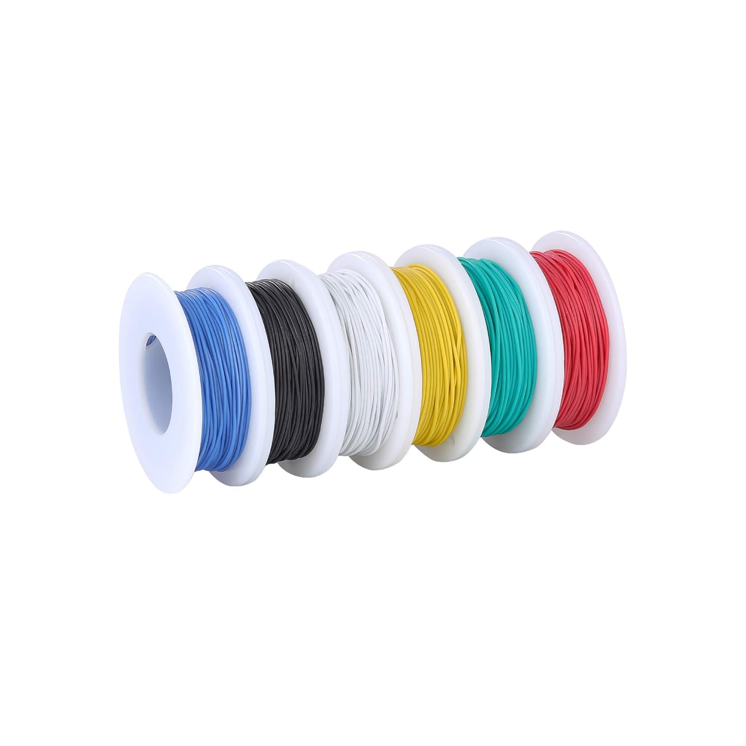 TUOFENG 28 awg Wire Solid Core Hookup Wires-6 Different Colored Jumper Wire 50 ft Each, 28 Gauge Tinned Copper Wire PVC (OD: 1.17mm) Hook up Wires Kit