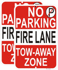 2 Pack No Parking - Fire Lane Sign | 12 x 18 Inches Reflective Sheeting Rust Free Aluminum, UV Protected, Weather/Fade Resistant, Indoor/Outdoors Use