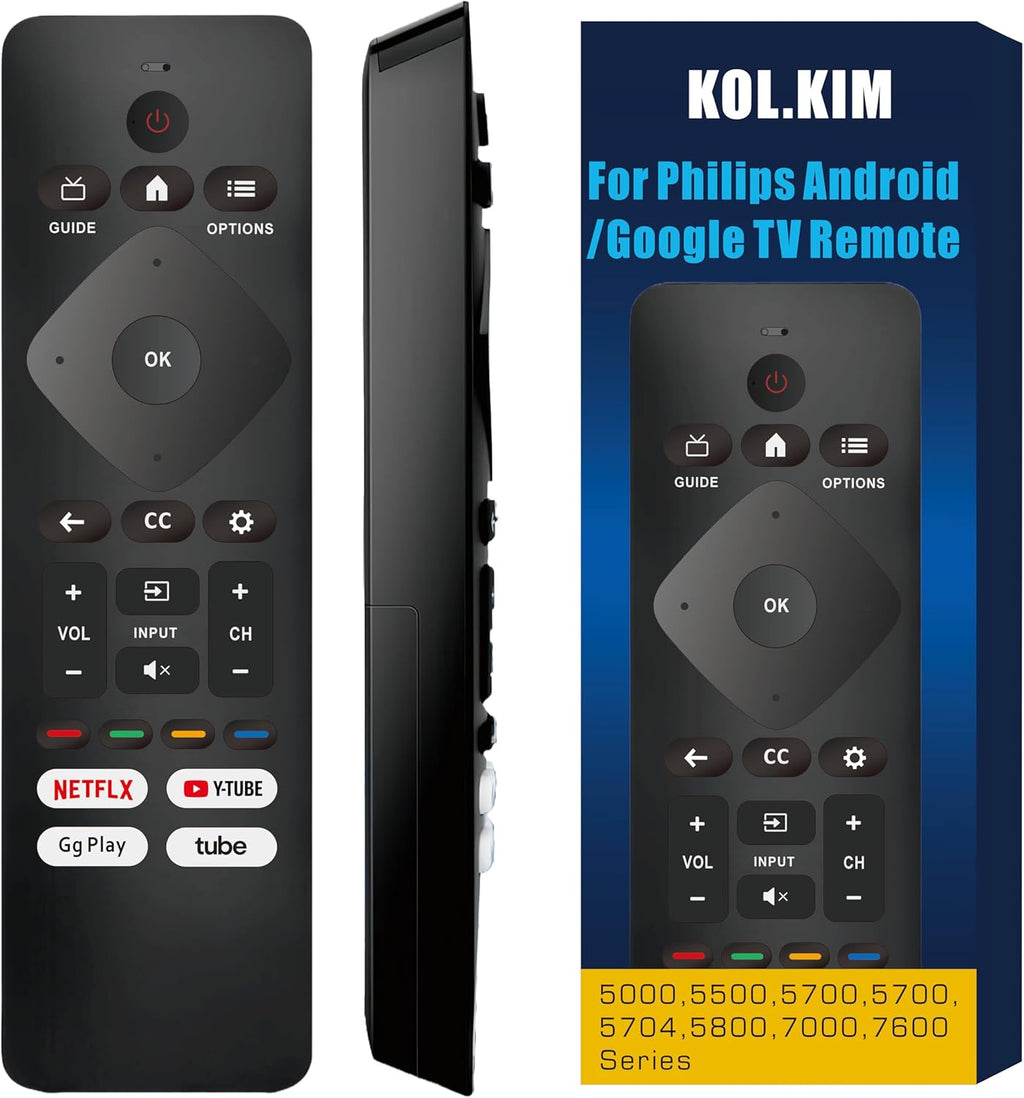 Universal Remote Control Replacement for Philips Smart TV – No Voice Function, Universal for All Philips Android/Google 4K TVs Smart TV Models (43PUL7652)
