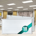 18-Pack 2x4 LED Flat Panel Light Drop Ceiling, 0-10V Dimmable, 3CCT Selectable (5000K 4000K 3000K) & 3 Wattage Switchable (50W 40W 30W), 100-277Vac, ETL & DLC