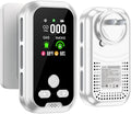 5in1 Plug in Smoke & Carbon Monoxide Detector & Combustible Natural Gas Combination Builti-in Battery HD Screen [Smoke Gas CO Temp Humidity Sensor] for Home Hotel Travel (1 Pack, White)