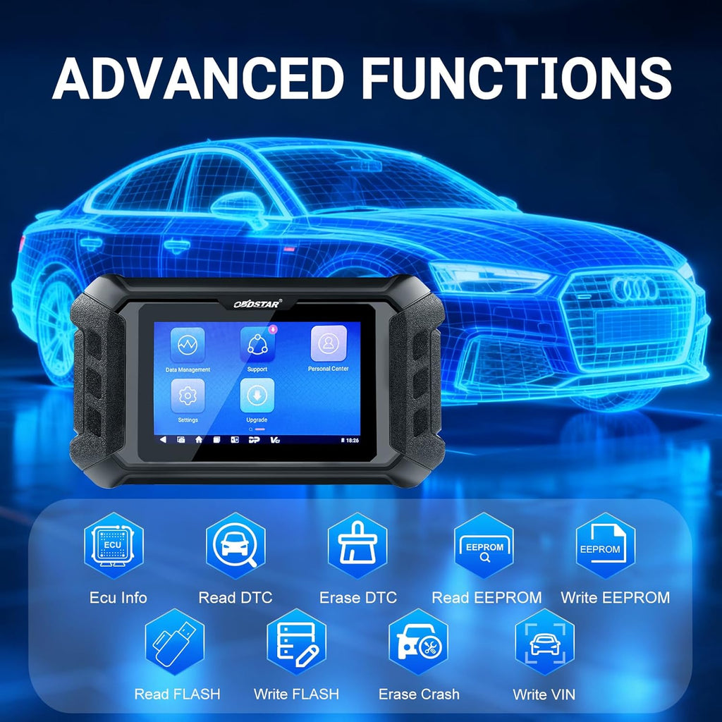 OBD2 Scanner P50 - SRS Airbag Reset Tool，2025 Car Scanner Support Battery Reset/SAS Reset, One-Click Airbag Car Diagnostic Tool Covers 95 Brands and 15300+ ECU Part No, Some MCU.