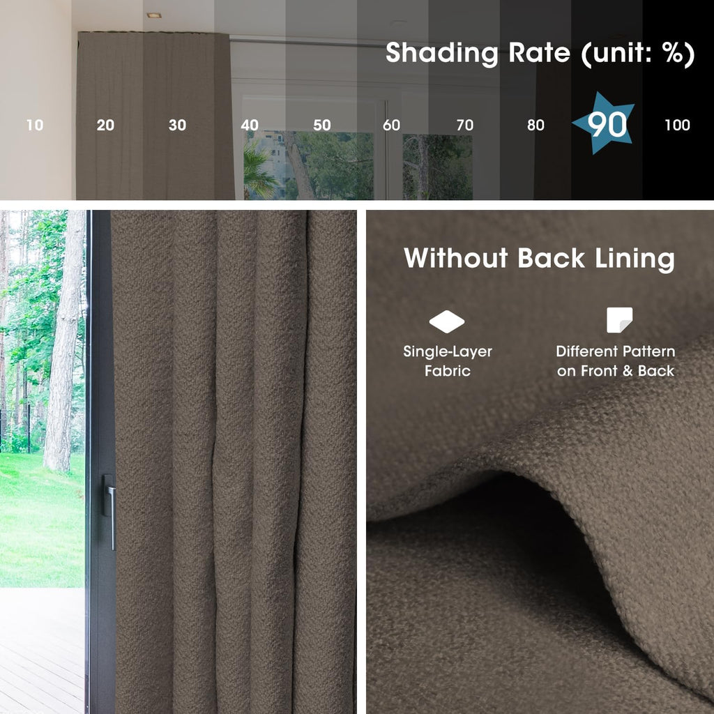 SmartWings Automatic Curtain Opener with Drapery, Motorized Vertical Blinds with Remote, Electric Closet Doors Sliding Panels Compatible with Alexa Google Homekit, 90% Blackout Coconut Brown