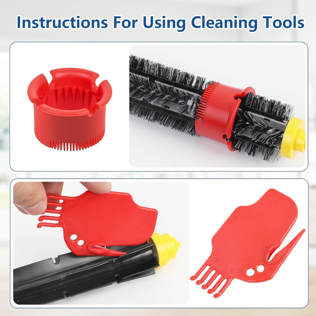 Replacement Parts for iRobot Roomba 600 Series 694 692 675 690 671 677 680 660 665 651 650 614 & 500 Series 595 585 564,1 Bristle and Flexible Beater Brush, 3 Filters, 8 Side Brushes
