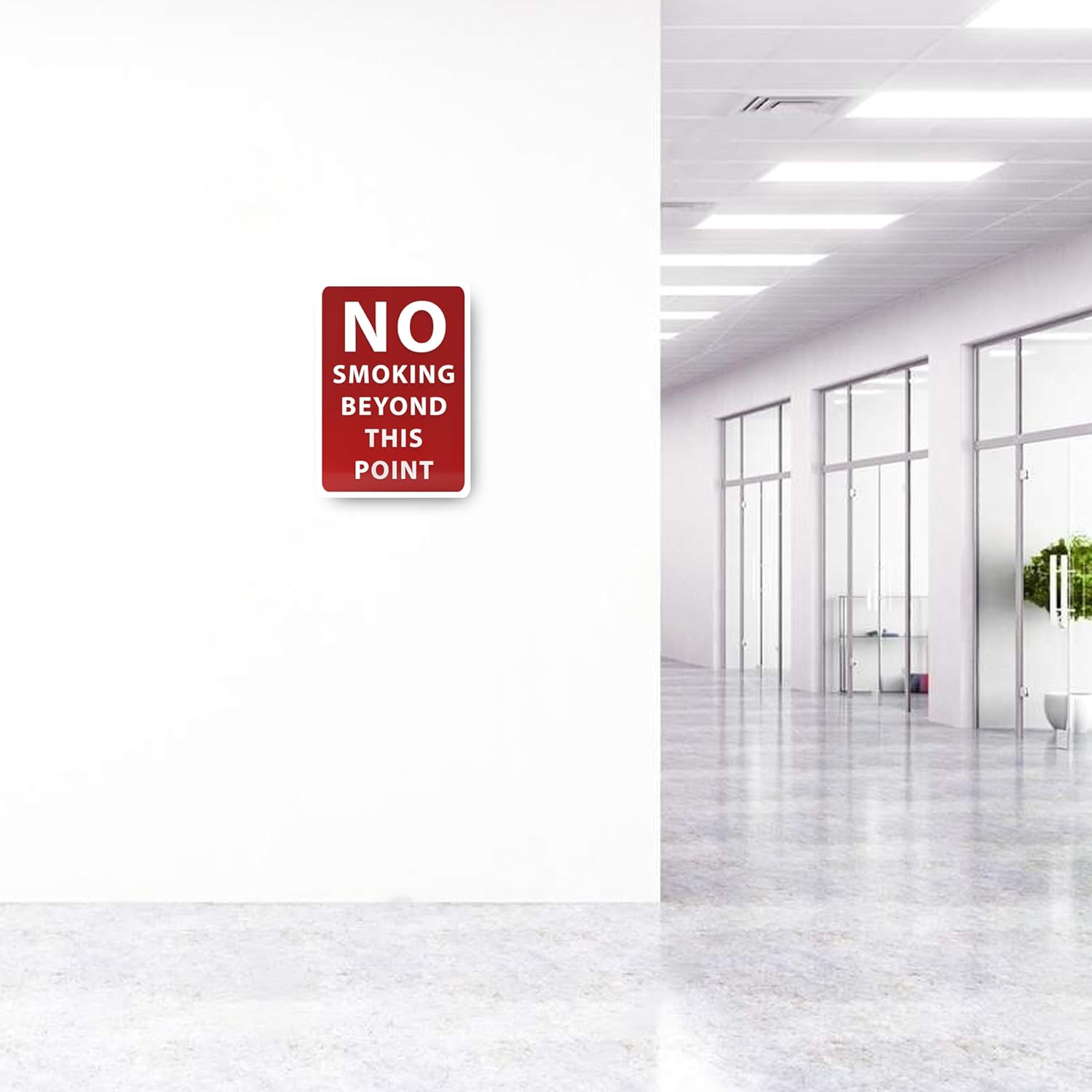 No Smoking Beyond This Point Sign - ADA Compliant Digitally Printed Text Wall Sign - Smoke-Free Area Signs for Offices, Businesses, Hotels & Restaurants - Plastic 7” x 5”