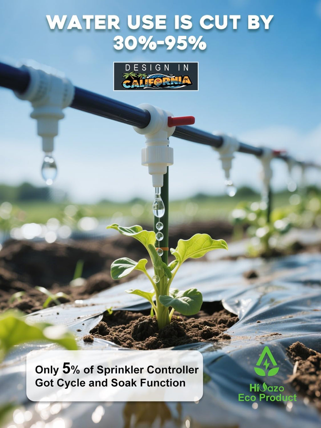 Smart Sprinklers Controller 2.4GHz WiFi, Irrigation Controller Easy Use App Enabled, 4 Zone + 16 Plans, Save Water Auto Skip Rain, Freeze & Wind, 10 Minutes Install (Deep Grey)
