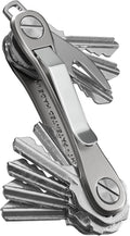 KeySmart Rugged - Multitool Key Holder for Keychain w/Bottle Opener and Pocket Clip, Organizer for Keys, EDC Keychains, Ring for Car Fobs Key Chains, Expandable (Up to 14 Keys, Titanium)