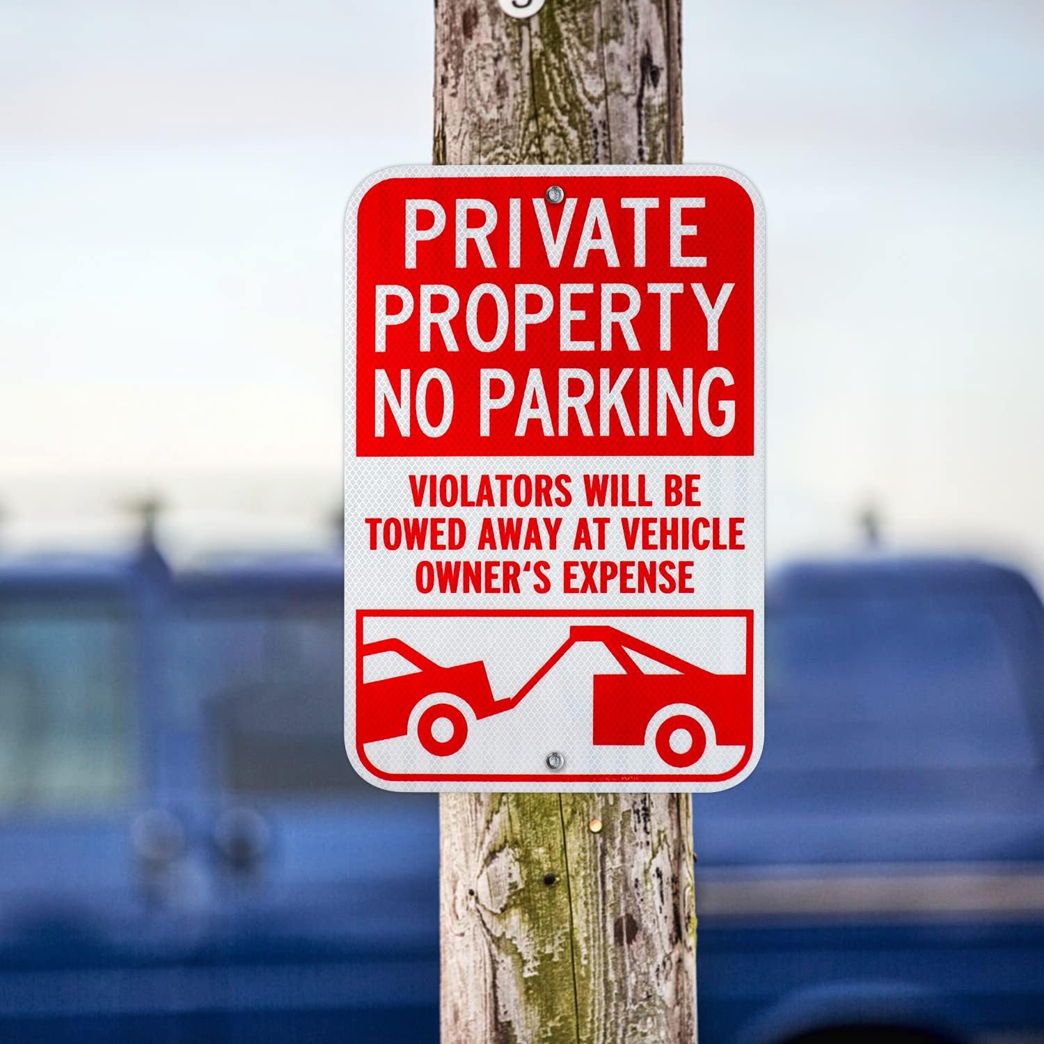 GicnKeuz Schild mit Aufschrift "Private Property No Parking", Violators Will Be Towed Away at Vehicle Owner's Expensing", 45.7x30.5 cm, lichtbeständig, für den Außenbereich