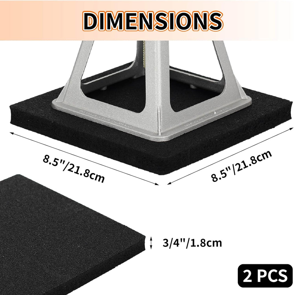 OULEME RV Leveling Block Flex Pads, 8.5” Rubber Jack Pads, Anti-Vibration & Anti-Slip Mats, for Camper Travel Trailer Jacks & Stands & Stabilizers on Uneven Surfaces, 2-Pack