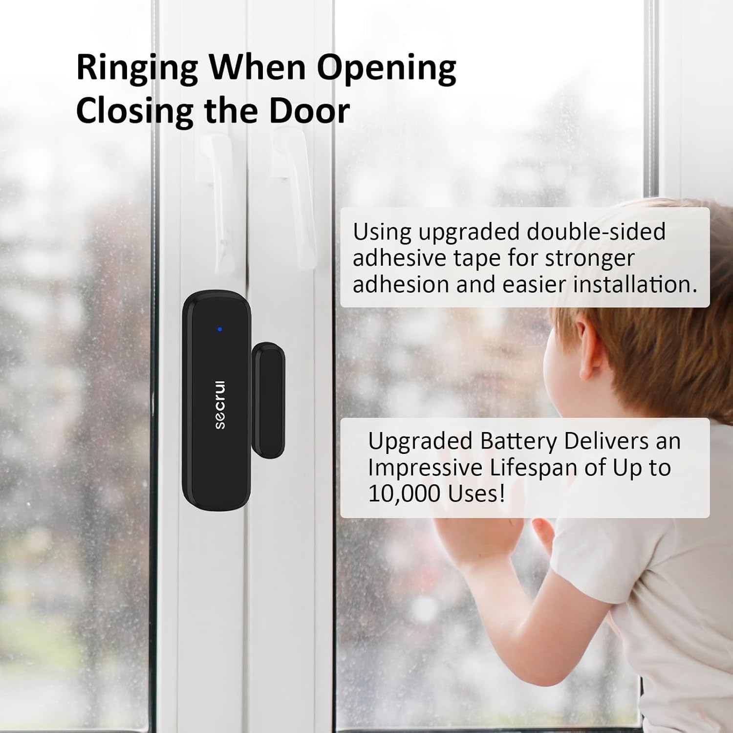 SECRUI Wireless Door Chimes When Door Open Entry for Business/Home/Office/Store Door Ringer Alert Buzzer Alarm with - 2 Receiver 1 sensors