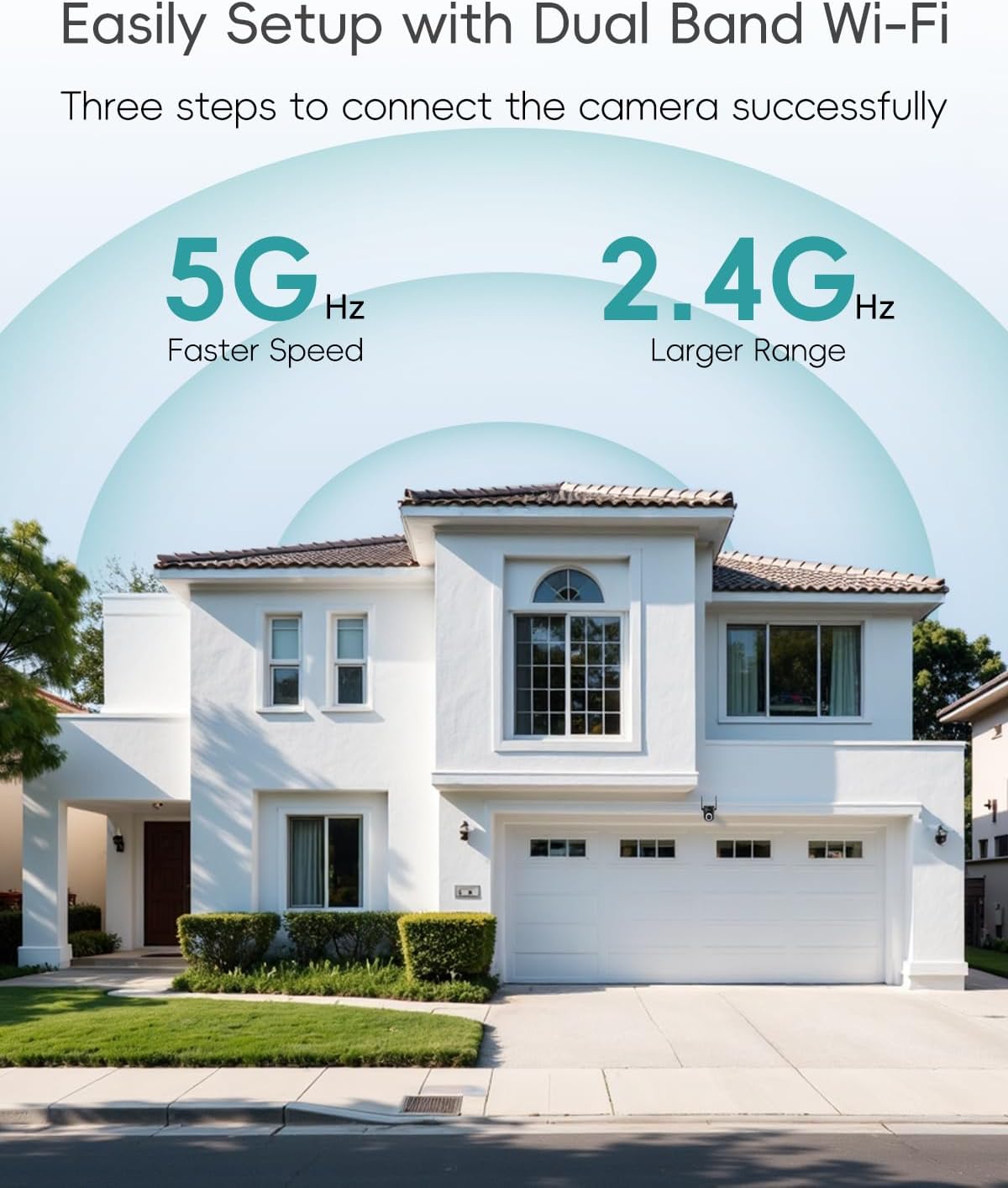 ZUMIMALL Security Camera Wireless Outdoor 3MP HD Black, 2.4G/5G WiFi, 24/7 Recording Wired Power | Auto Tracking, Motion & Noise Detection, Color Night Vision, 2-Way Audio | Alexa, Google