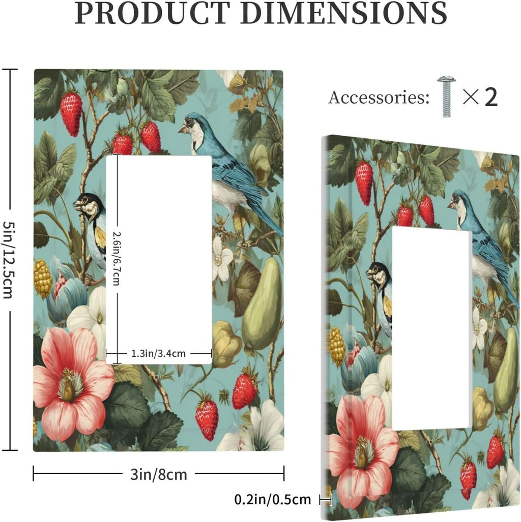 William Morris Flower 1 Gang Single Rocker Wall Plate Cover Decorative Light Switch Covers Electrical Faceplate Switch Plates for Bathroom Kitchen Home