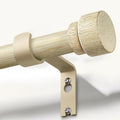 White Oak Wood Grain Curtain Rods for Windows 48 to 84 Inches 1" Diameter Boho Decorative Heavy Duty Window Curtain Rod Adjustable with Solid Finials for Living Room Bedroom Kitchen Farmhouse Outdoor
