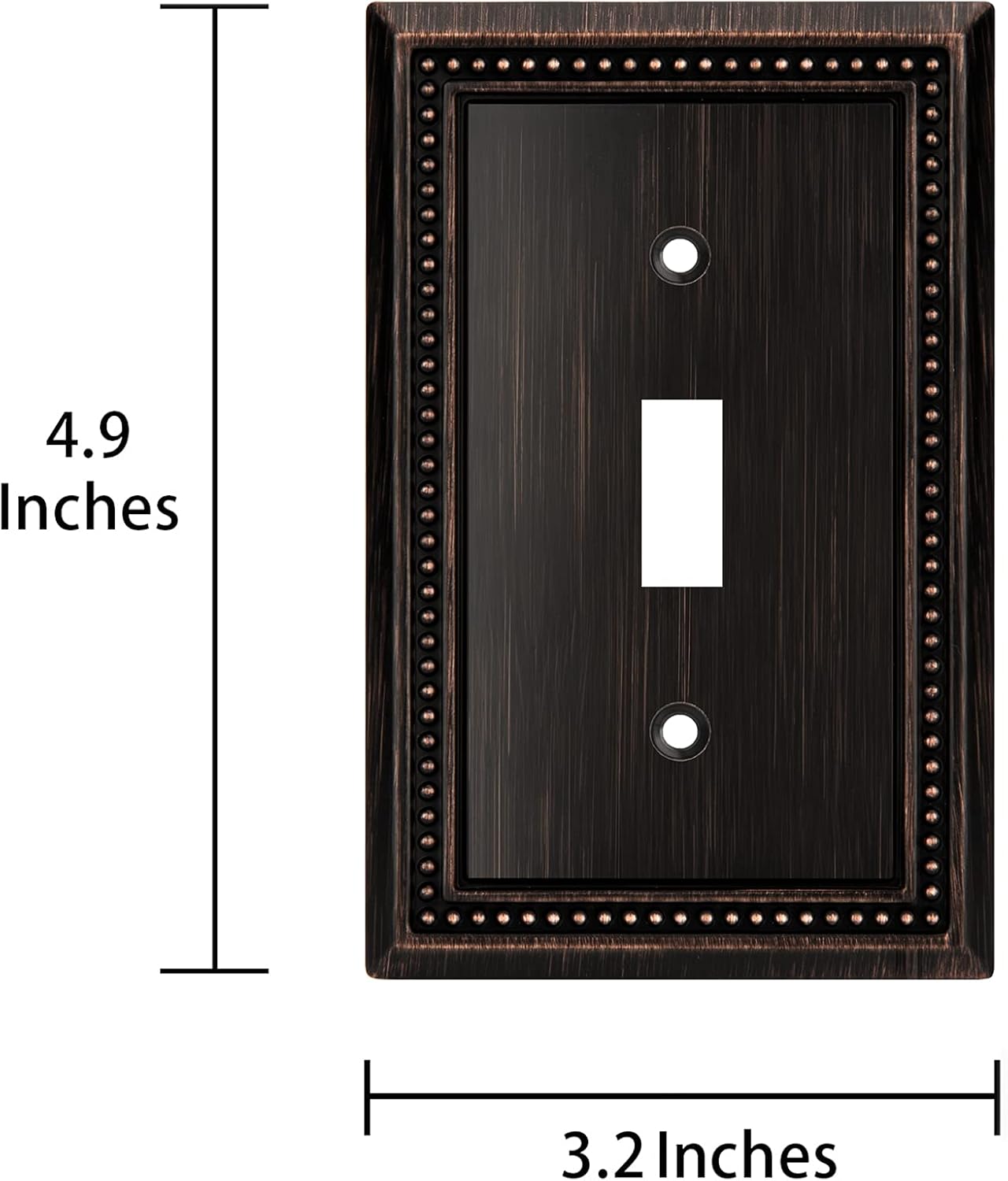 Henne Bery Sunken Pearls Heavy Duty Decorative Wall Plate Switch Plate Outlet Cover (Single Toggle, 2 Pack, Aged Bronze)