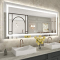 WTTY LED Bathroom Mirror 72''x40'' with Front and Backlight, Large Dimmable LED Vanity Wall Mirrors, Double LED Bathroom Mirror with Anti-Fog, 3 Colors, Memory Function, Shatter-Proof, ETL Listed