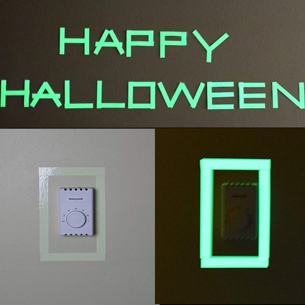 Glow in The Dark Tape - 33 FT X 0.5 Inch Luminous Photoluminescent/Luminescent Emergency Roll Safety Egress Markers Stairs, Walls, Steps, Exit Sign. Glowing Pro Theatre Stage Floor (65 ft X 1 inch)