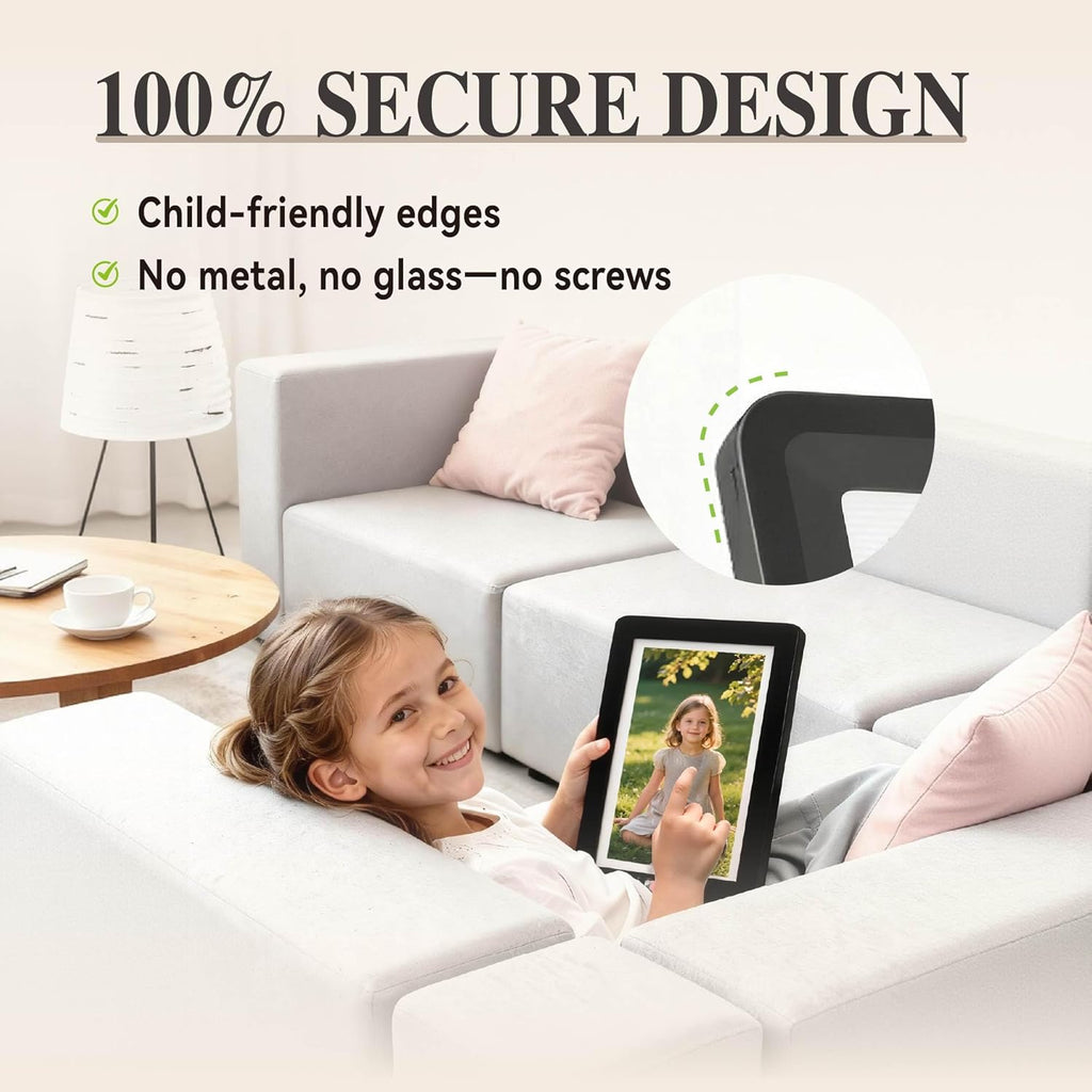 Black 5x7 Picture Frame, with Clear Acrylic Photo Frame with White Mat for 4x6 Photos, One-Piece Shatterproof & Tool-Free Design, UV-Resistant Waterproof Tabletop Frame for Home Office Decor,1 Pack