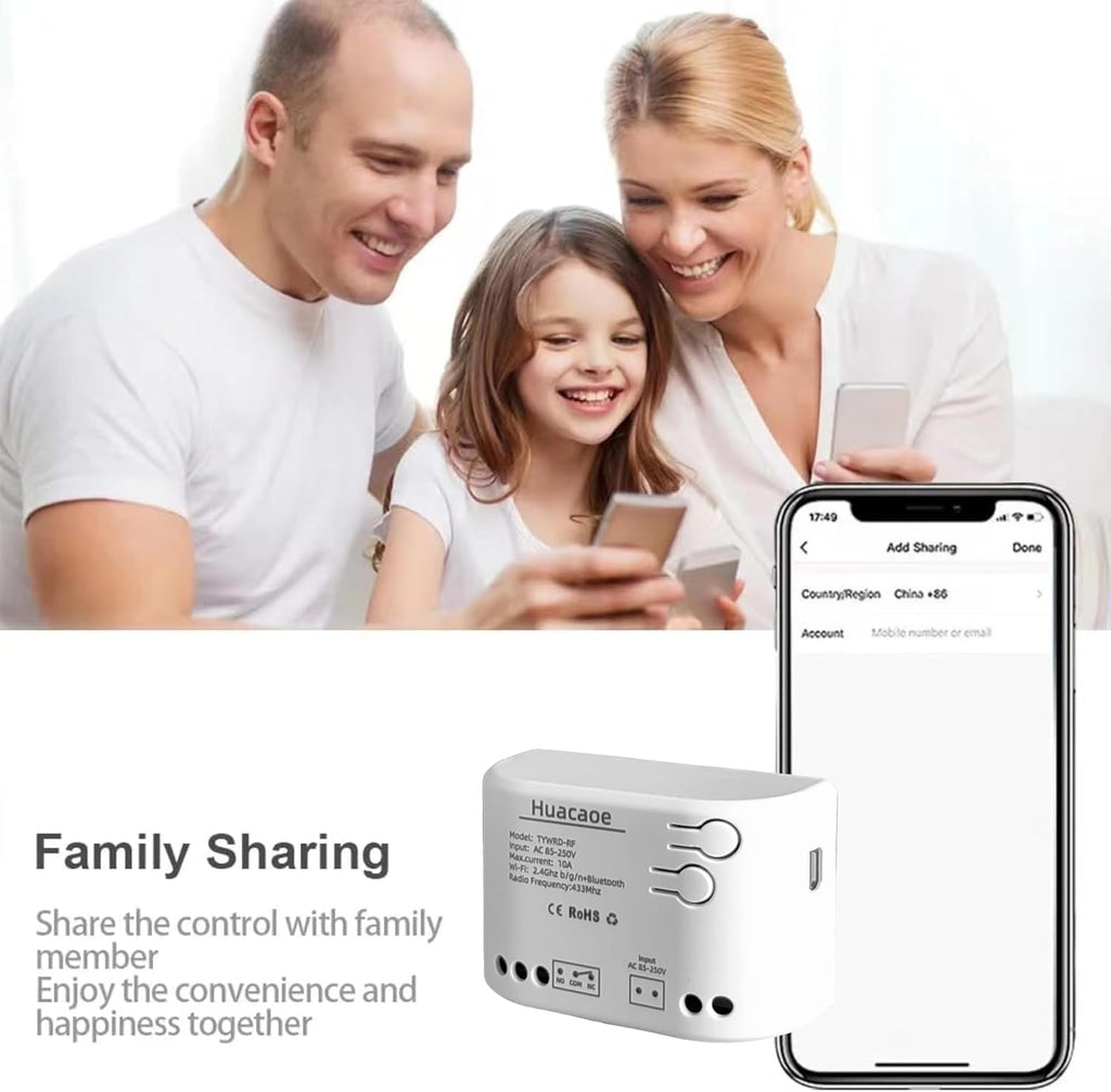 Tuya Smart Life WiFi Switch Module,Tuya 1 Channel Updated USB 5V/AC 85-250V,Momentary Inching Self-Locking Relay Module,Tuya App Remote Control,Dry Contact,Compatible with Alexa Goolge Home