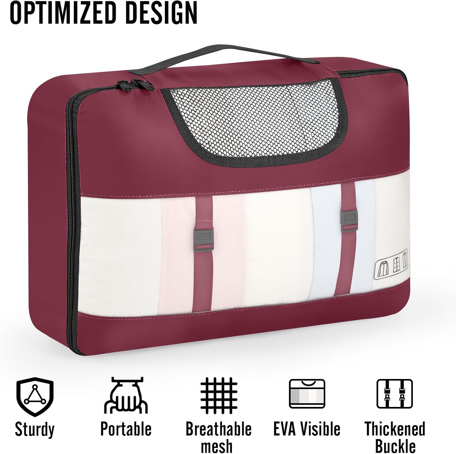 Veken 8 Set Packing Cubes for Travel Essentials, Christmas Gifts, Suitcase Organizer Bags in 4 Sizes, Carry-On Luggage Accessories with Large Laundry & Hanging Toiletry Bag, Must-Have for Airplane