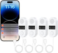 WiFi Water Leak Detector 4 Pack - Smart Water Leak Sensors with Tuya App Alerts, 130dB Loud Siren, 39" Extended Probe, Battery Powered, No Hub Required for Kitchen Bathroom Basement Laundry Room