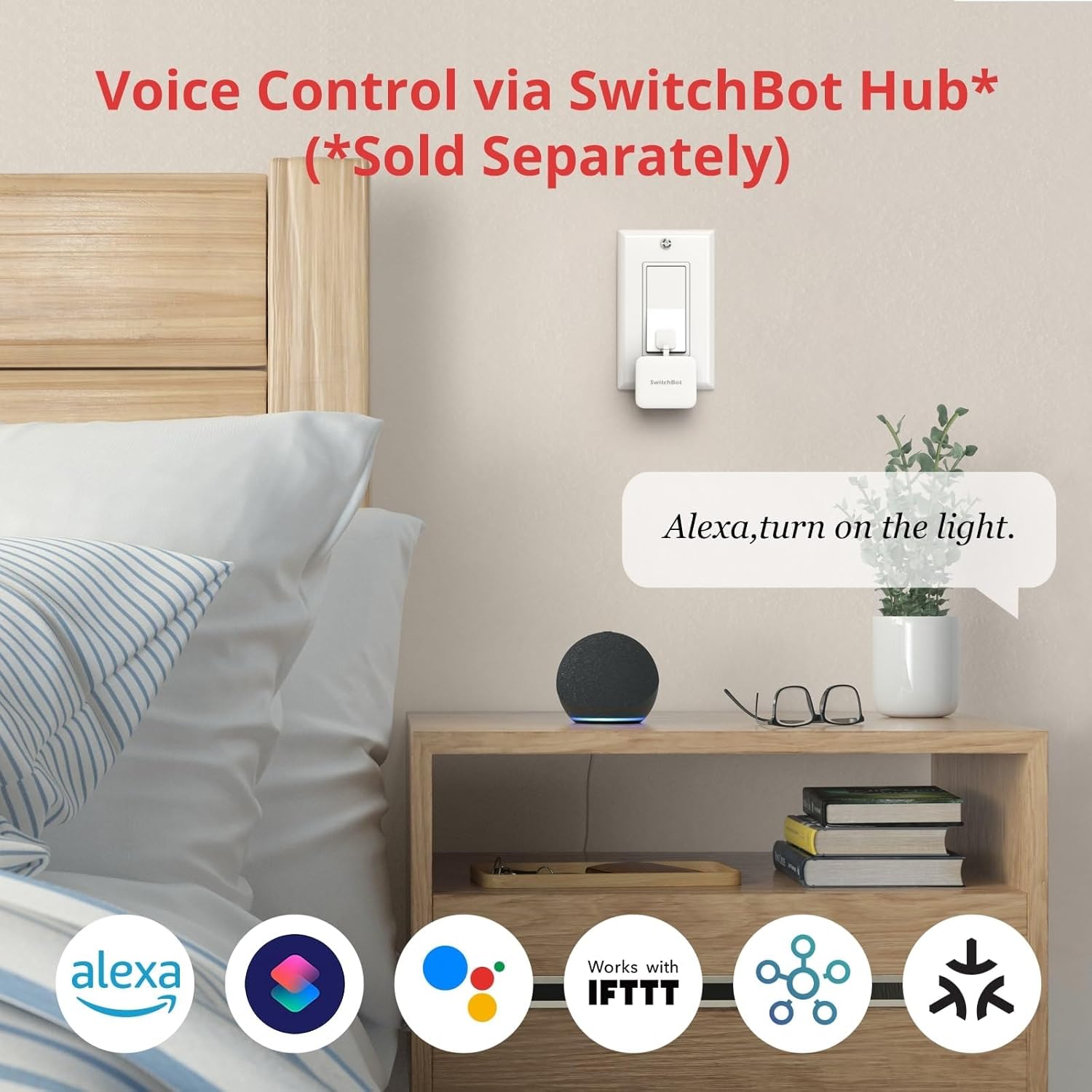 SwitchBot Smart Switch Button Pusher with Remote- Bluetooth Fingerbot for Rocker Switch/One-Way Button, Automatic Light Switch, Timer and APP Control, Works with Alexa When Paired with SwitchBot Hub
