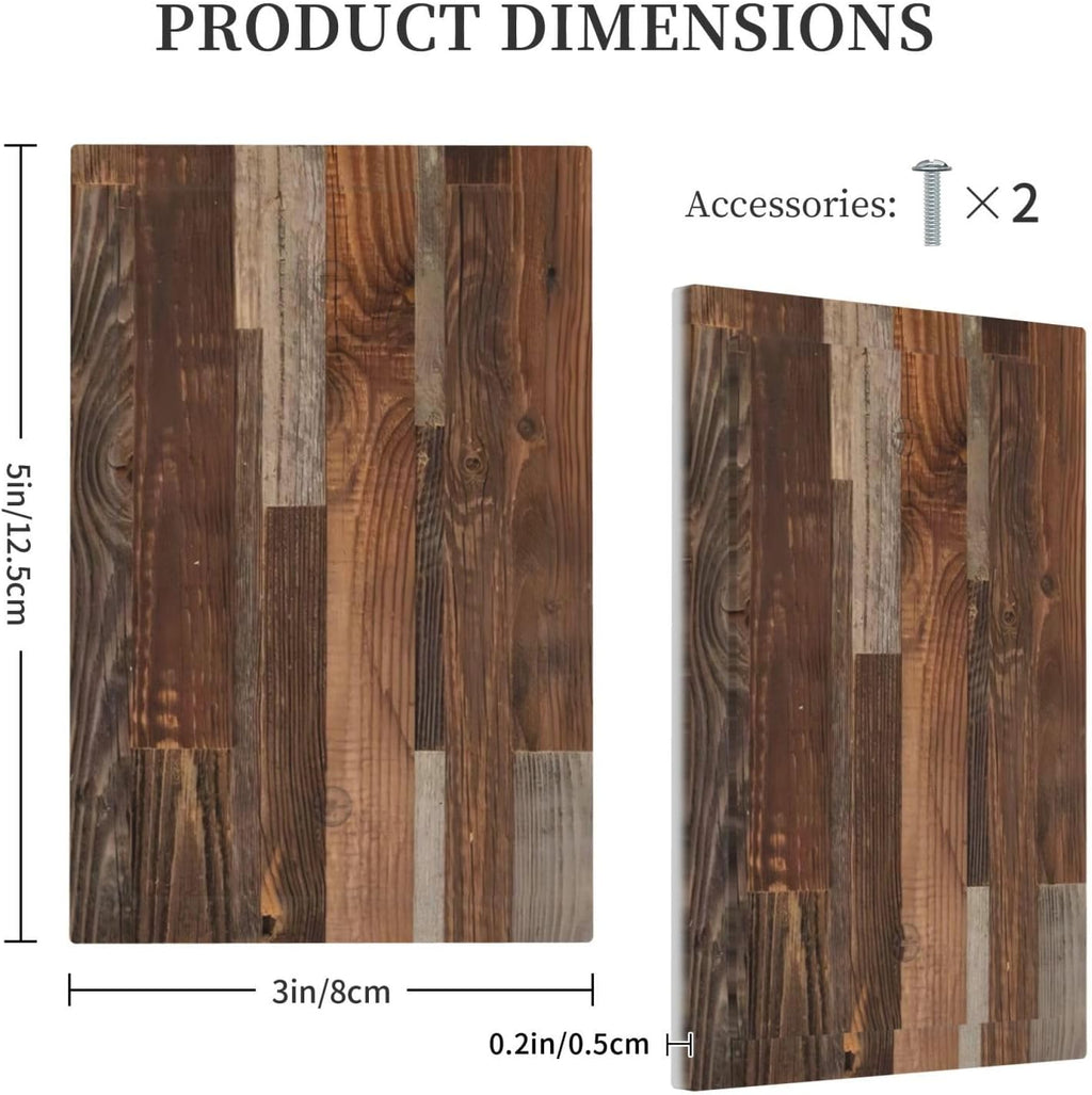 Vintage Brown Wooden Boards Print Wood Grain Light Switch Cover Plate 1 Gang No Device Blank Electrical Wall Plates Faceplate Decorative Switch Plate for Farmhouse Home Decor