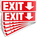 iSYFIX Exit Signs 6 Pack 12x4 Inch with Directional Down Arrows - Rust Free Aluminum, Laminated for UV, Weather, Scratch Resistance - Ideal for Offices, Schools, Theaters, Restaurants
